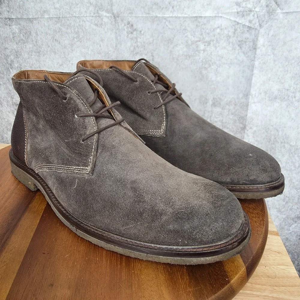 Johnston & Murphy Copeland Chukka Boots Mens 12 M Brown Suede Sheepskin‎ 25-3019